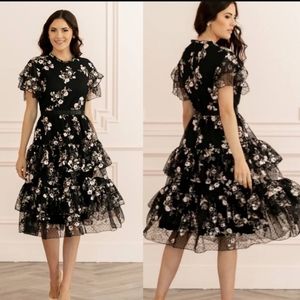 Rachel Parcell Black Floral Prom Dress